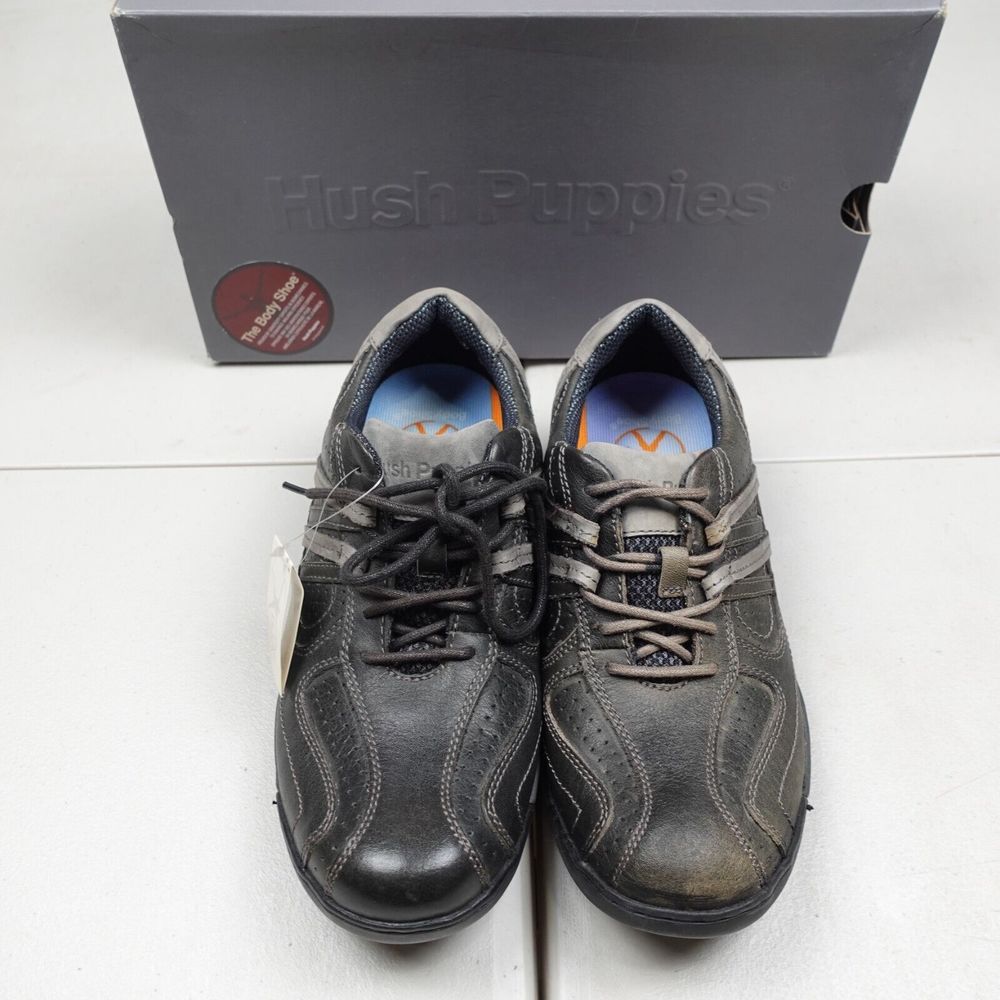 Hush Puppies The Body Shoe Men Size 8 Black Leather Lace Up-New (Other)